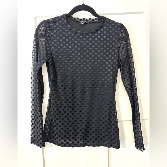 Boston Proper Women’s XS Black Sheer Blouse Shirt with Tank sexy grunge layer - Picture 1 of 5